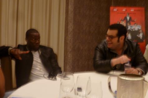 Co-stars Josh Gad and Kevin Hart discussing The Wedding Ringer at a round table interview in Houston, Friday Dec. 5. The Wedding Ringer is coming to theaters Jan. 16, 2015.