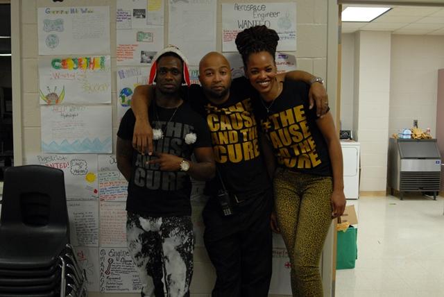(Right to left) Rap artist Sun, Tremayne Wickliffe, Kimberly Youngblood