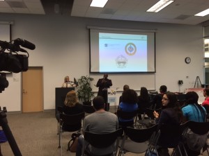 Jennifer Burton (Left) and Karl Mayes (Right) making closing remarks. 