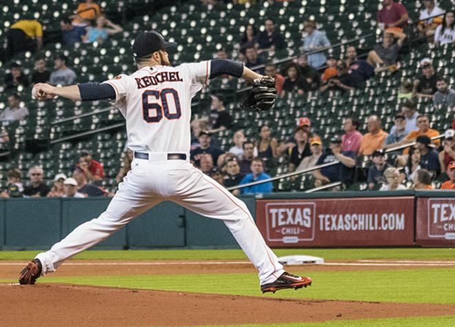 Keuchel working on his 6th victory of the year.