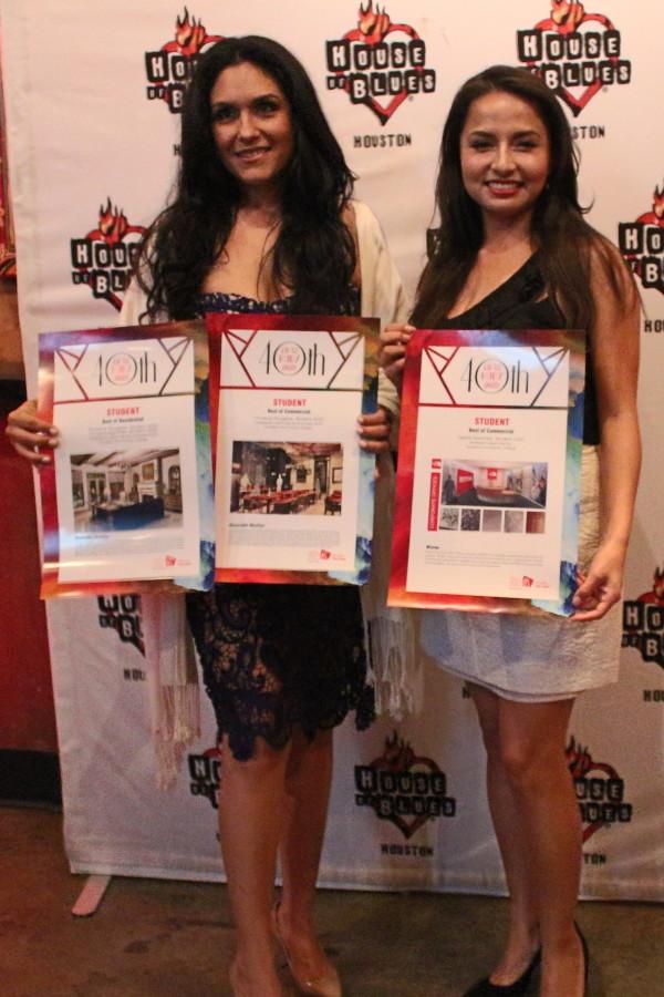 Houston Community College interior design student Christina Rougerie (left) won awards for best residential design and best commercial design with Yadira Sanches (right) won also won best commercial design at the American Society of Interior Designers 2015 Ruby Awards. 