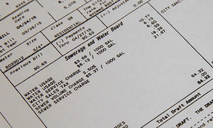 This Jan. 20photo, shows a detail of a water bill showing usage and rates in New Orleans. With all the questions surrounding the nations water supplies and systems, one thing seems certain: Customers will be paying more to keep their taps flowing. 