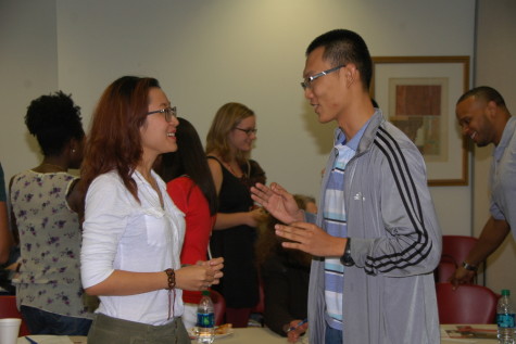 Society members at the Phi Theta Kappa-Omega Sigma meeting on Sept. 4