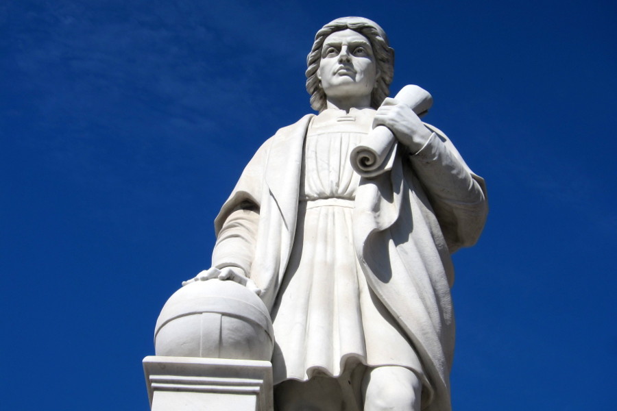 The Christopher Columbus Monument in the Harbor East neighborhood of Baltimore, Maryland.