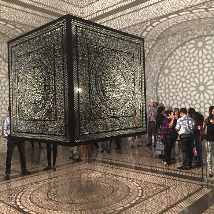 The Rice Gallery will display Intersections, a sculptural installation designed by Anila Quayyum Agha, until Dec. 6. 