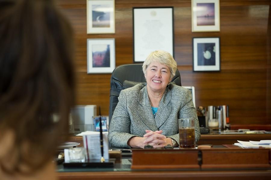 Outgoing Mayor Annise Parker spoke about her time as mayor. 