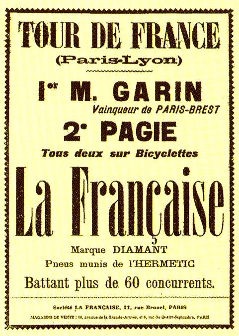 The first Tour de France poster promoting the race.