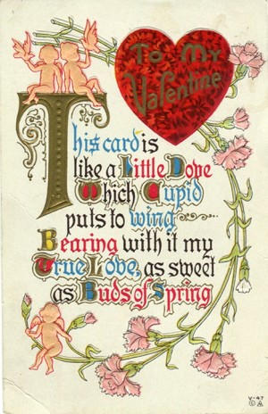 A Victorian-era style greeting card. 
