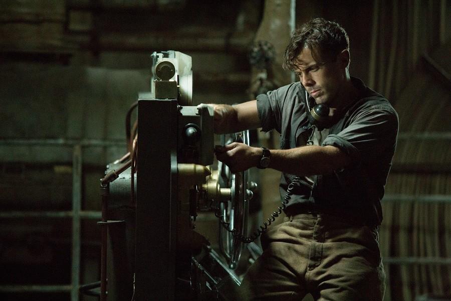 This image released by Disney shows Casey Affleck in a scene from, The Finest Hours, a heroic action-thriller based on the true story of the most daring rescue in the history of the Coast Guard. (Claire Folger/Disney via AP)