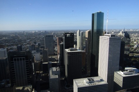 The view from the Sky Lobby on the sixtieth floor of the JPMorgan Chase Tower.