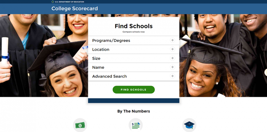 Screenshot of CollegeScorecard.ed.gov