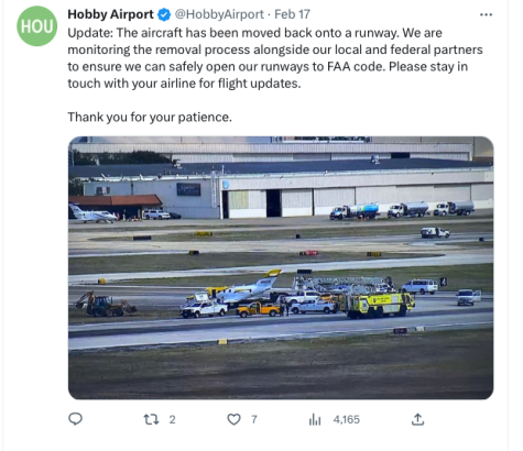 Hobby Airport jet wreck