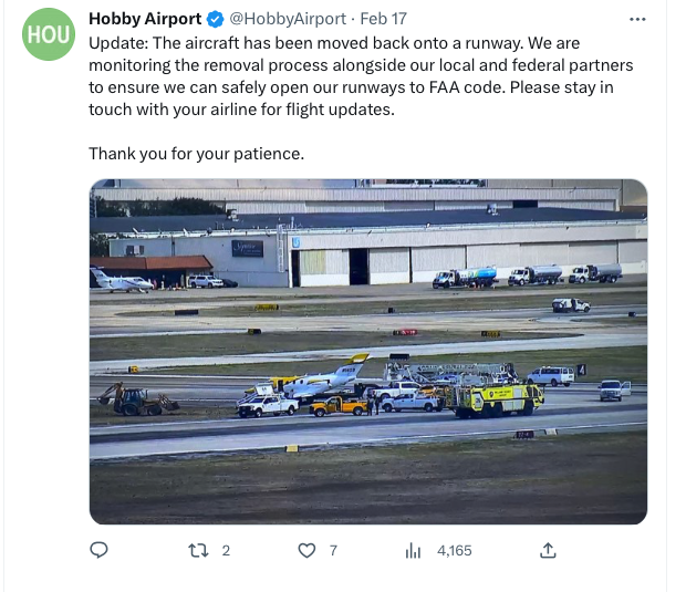 Hobby Airport jet wreck