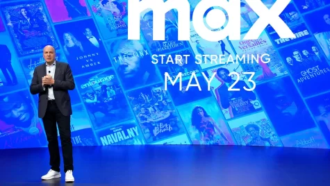 JB Perrette, Warner Bros. Discoverys president and CEO of streaming, debuts the Max streaming service. (Jeff Kravitz/Getty Images)