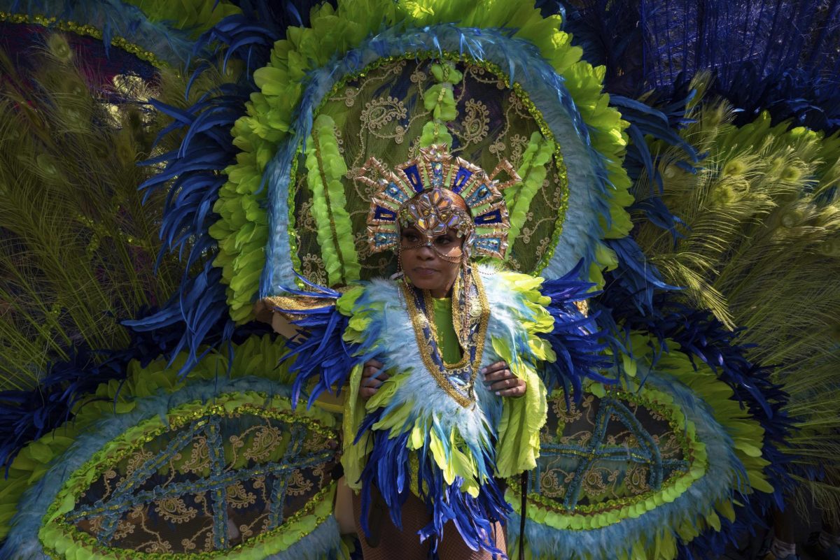 Participants in costume walk during the West Indian Day Parade, Monday, Sep. 5, 2022, in the Brooklyn borough of New York. (AP Photo/Yuki Iwamura)