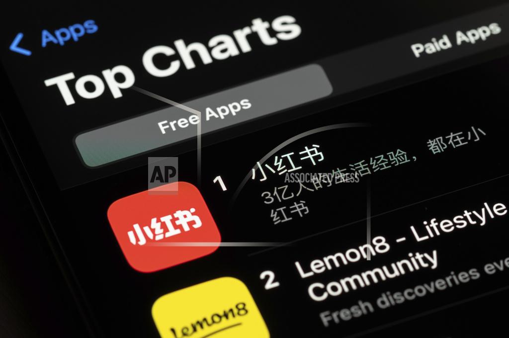 The Xiaohongshu app, also known as RedNote, is displayed on an iPhone screen on Friday, Jan. 17, 2025, in Los Angeles. (AP Photo/Andy Bao)