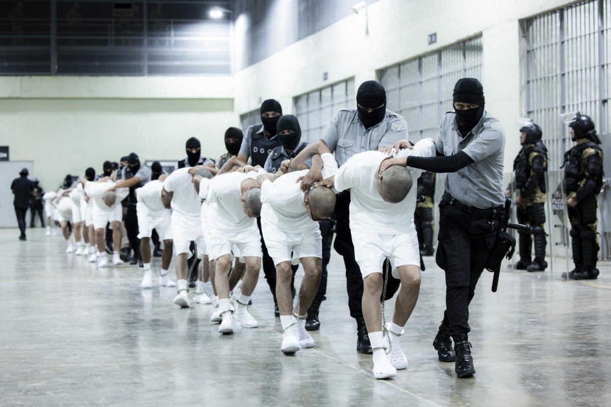 Venezuelan immigrants being detained in a maximum security prison in El Salvador.