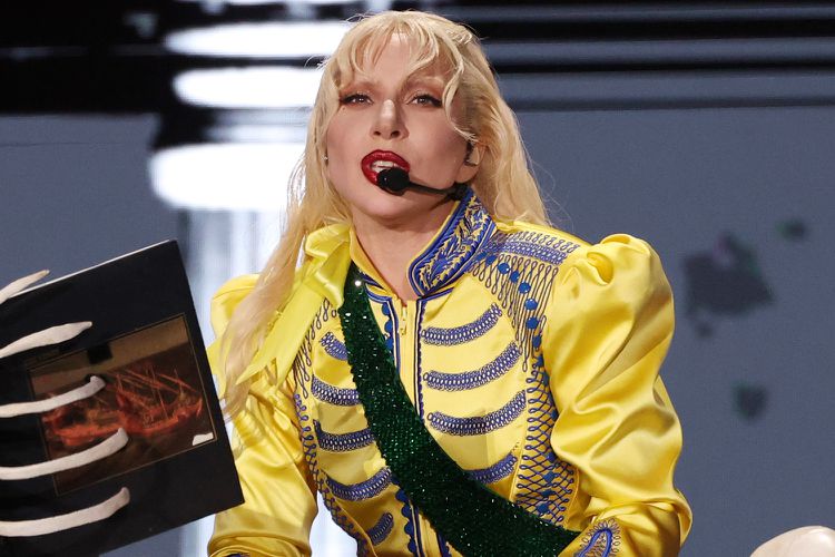 Lady Gaga performing in Brazil on May 3