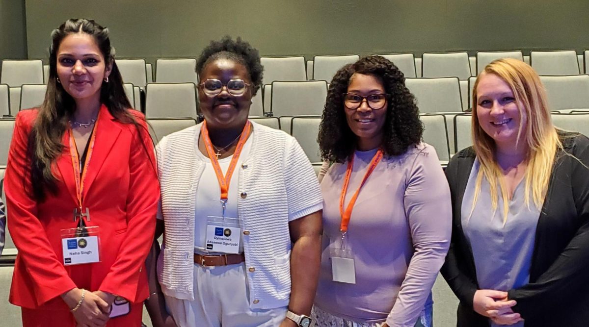 (L-R): HCC Coleman College students Neha Singh, Oyinoluwa Ogunjobi, Shelly Turner and Brittany Clarke.