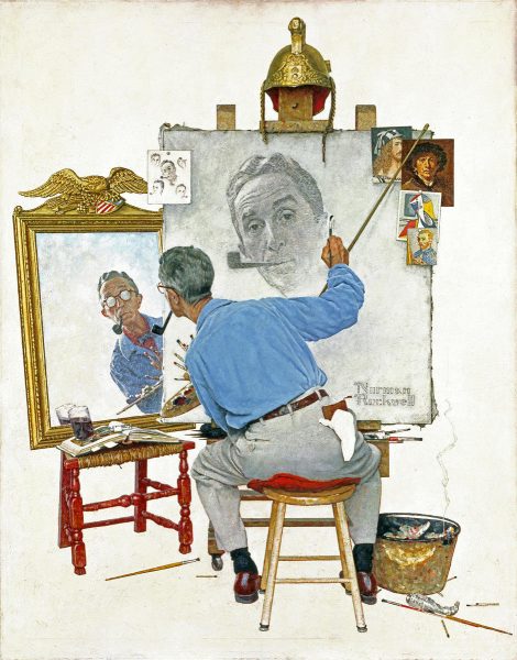 Triple Self Portrait - Norman Rockwell 