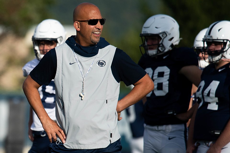 James Franklin during practice.